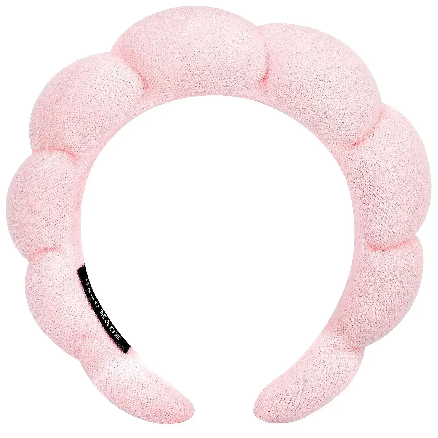 Pink Fleece Hair Band with Makeup Remover - Image 3