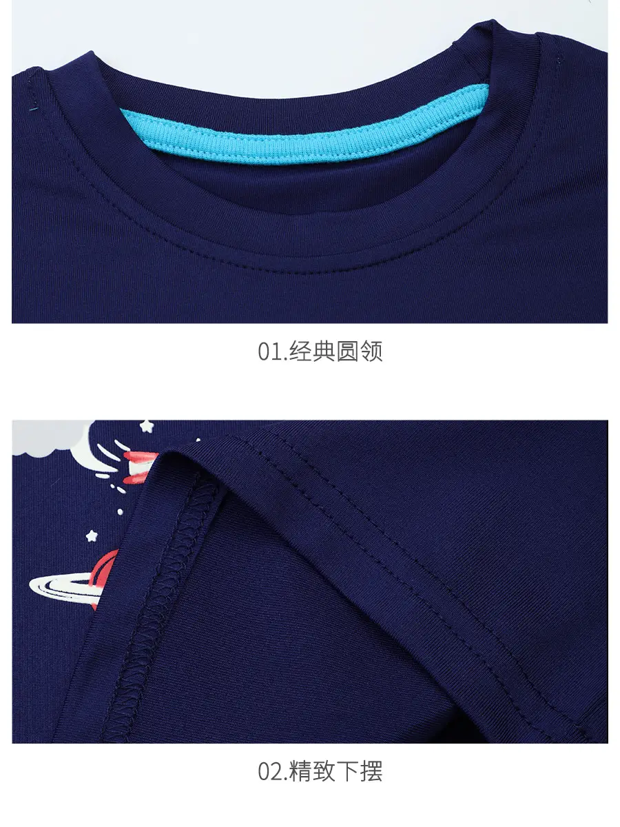 Blue Short Sleeve Boys T-Shirt 2025 Summer - Image 3