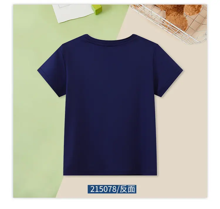 Blue Short Sleeve Boys T-Shirt 2025 Summer — feature 8