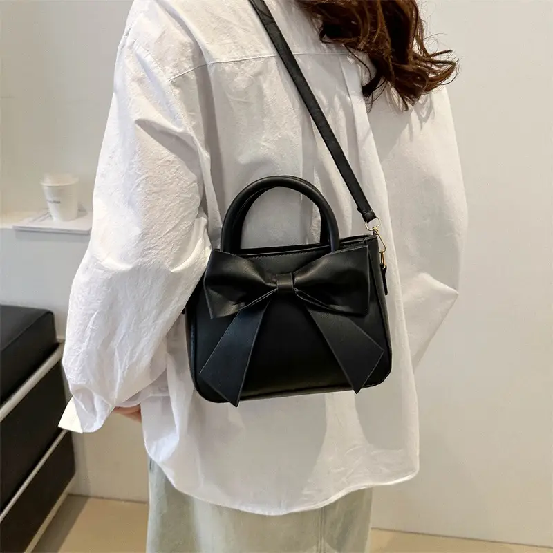 Black Bow Shoulder Bag for Women Spring Summer 2024 - Image 8