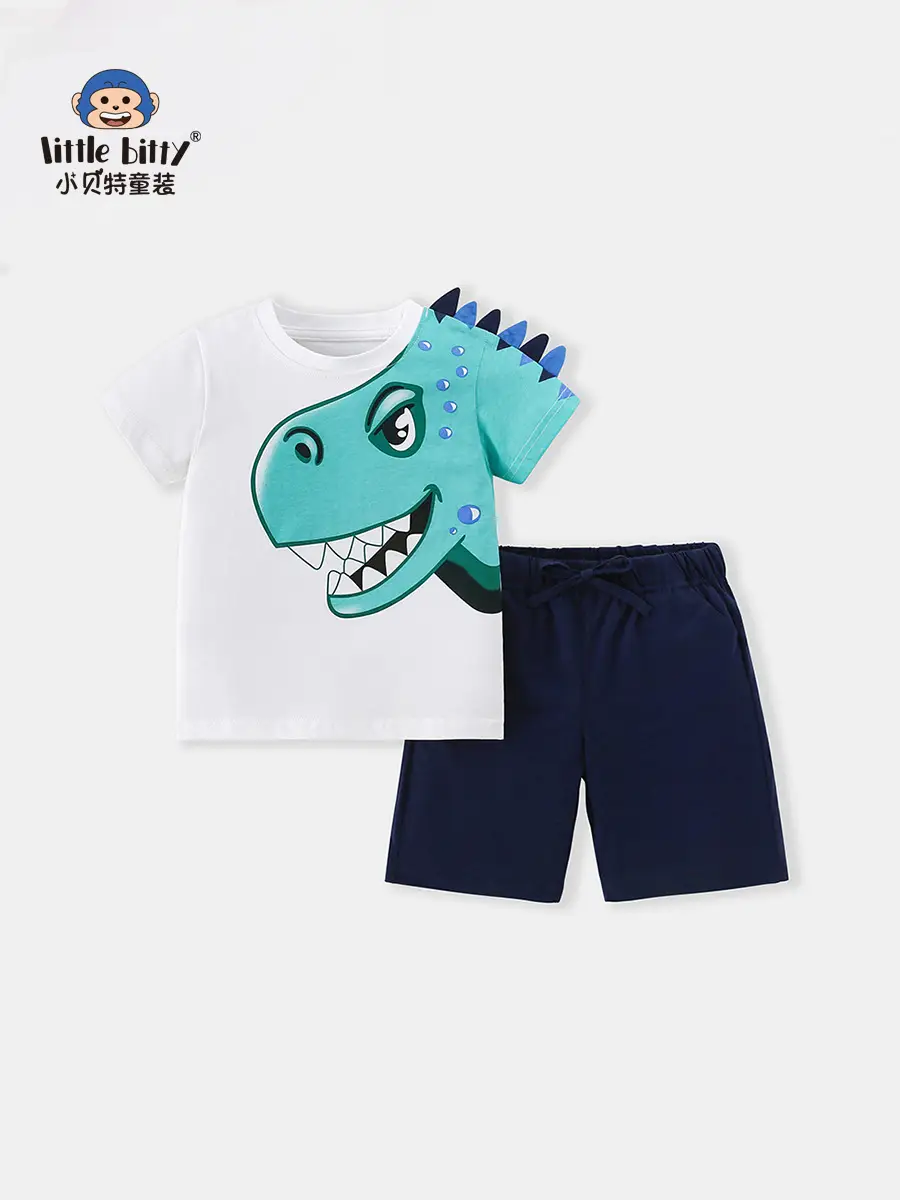Boys Summer Shorts T-Shirt Set Blue White