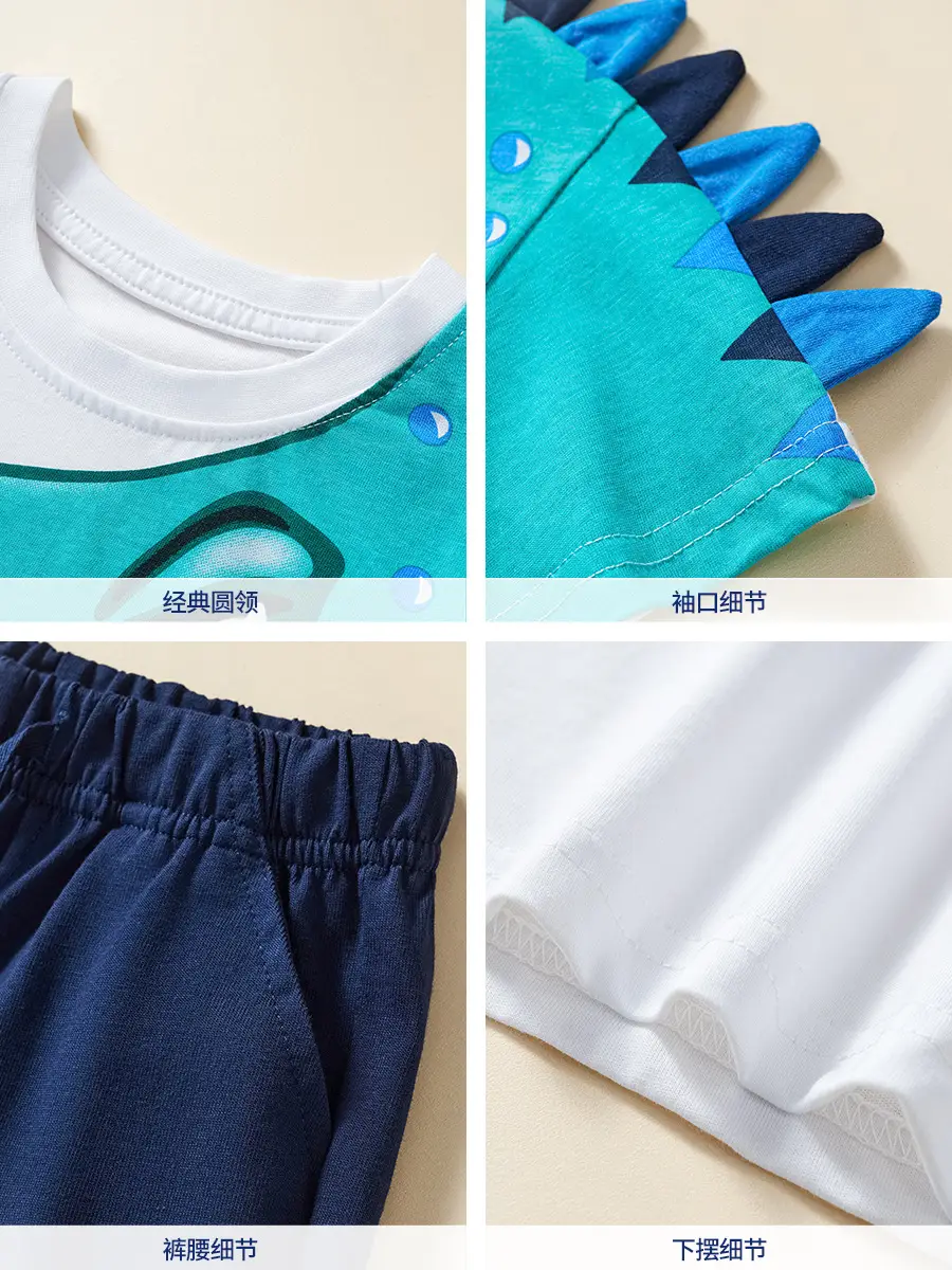 Boys Summer Shorts T-Shirt Set Blue White - Image 6