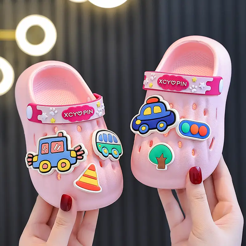 Blue Car Print Kids Sandals Summer Non-Slip