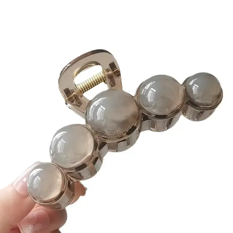 Elegant Round Bead Hair Clip for Women Large Back of Head - Image 6
