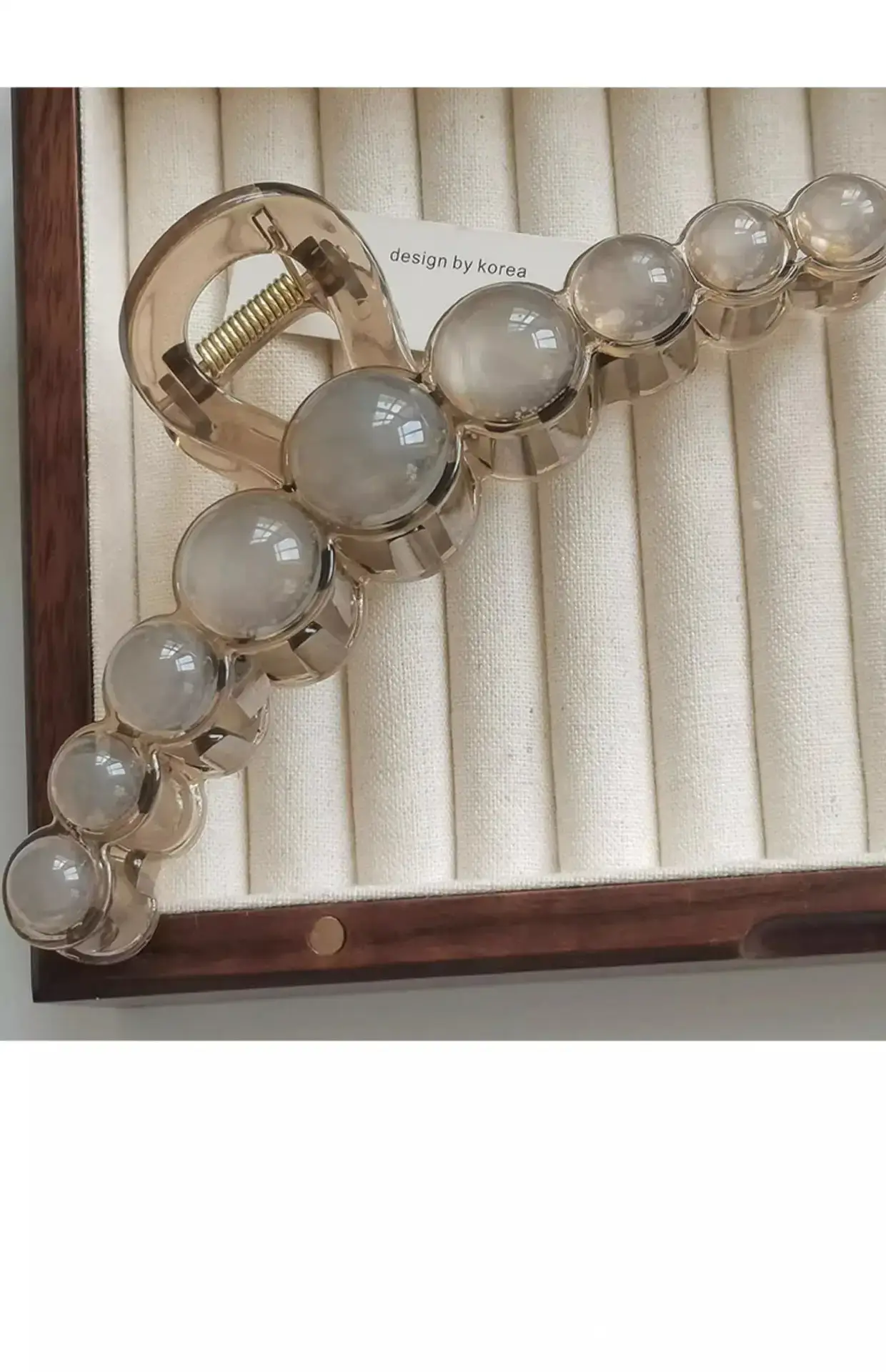 Elegant Round Bead Hair Clip for Women Large Back of Head — feature 3