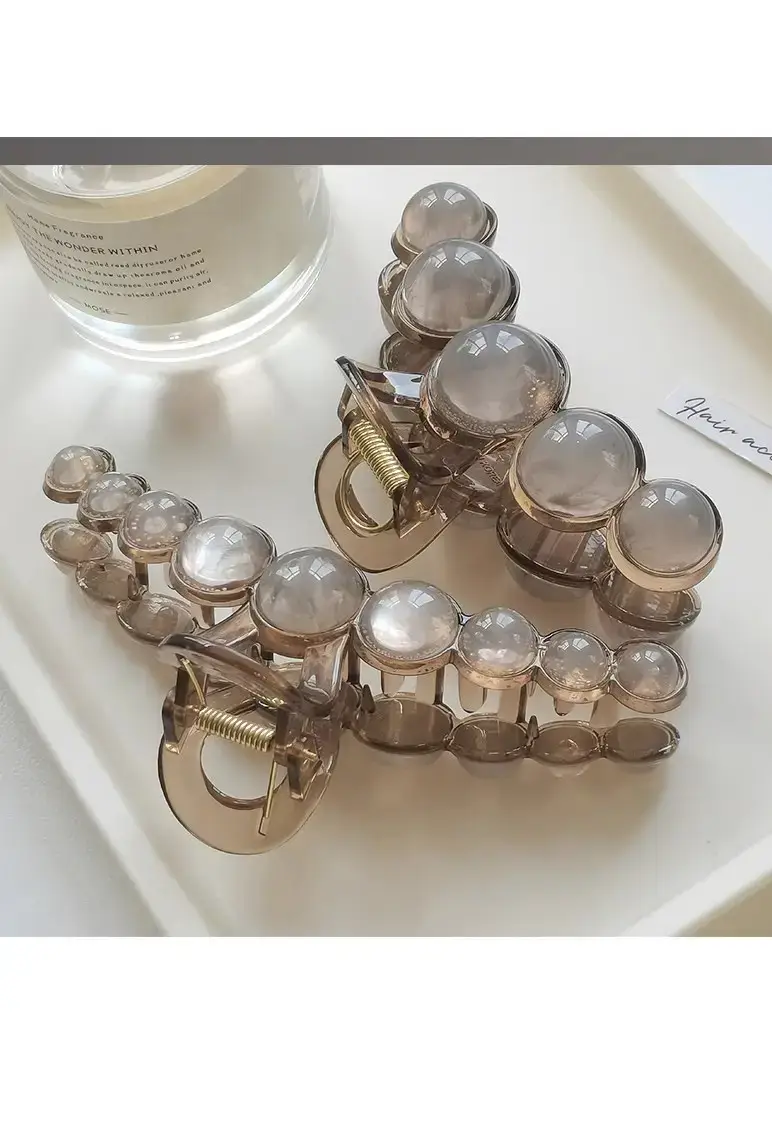 Elegant Round Bead Hair Clip for Women Large Back of Head — feature 5