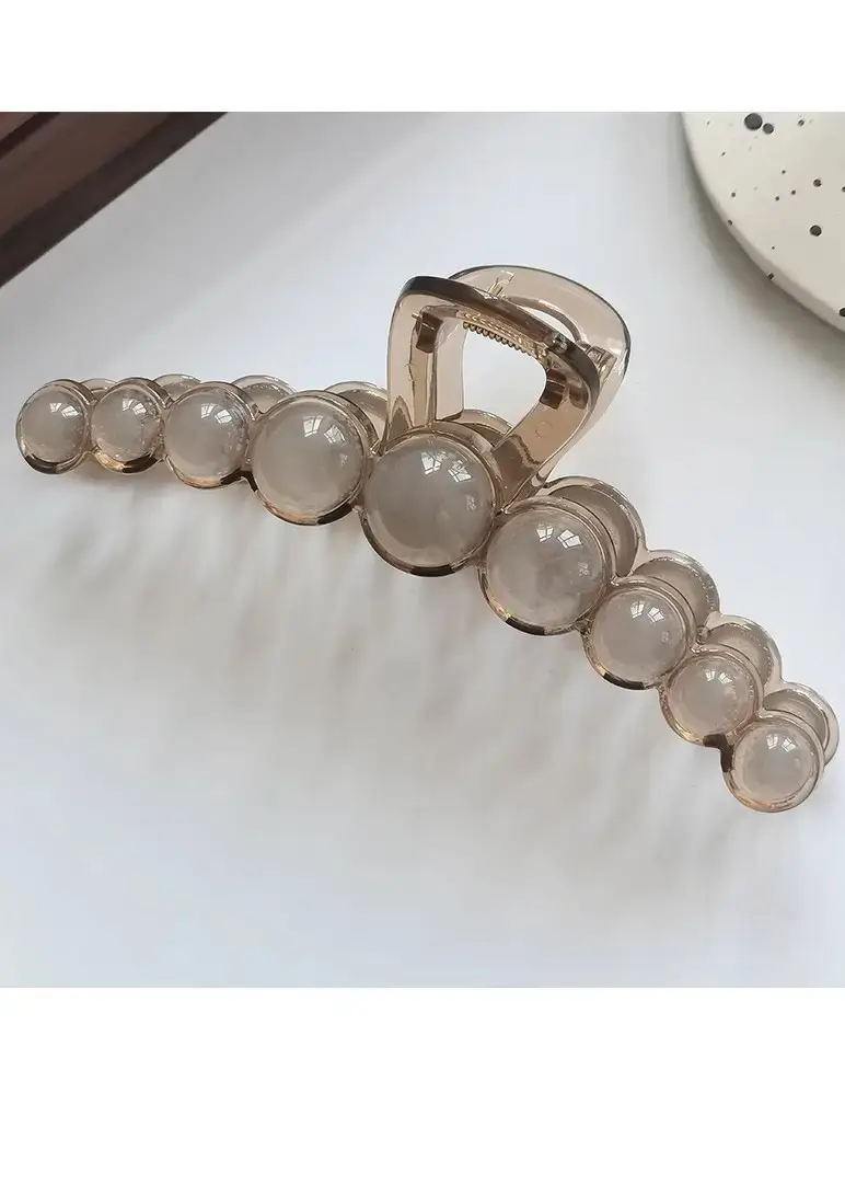 Elegant Round Bead Hair Clip for Women Large Back of Head — feature 6