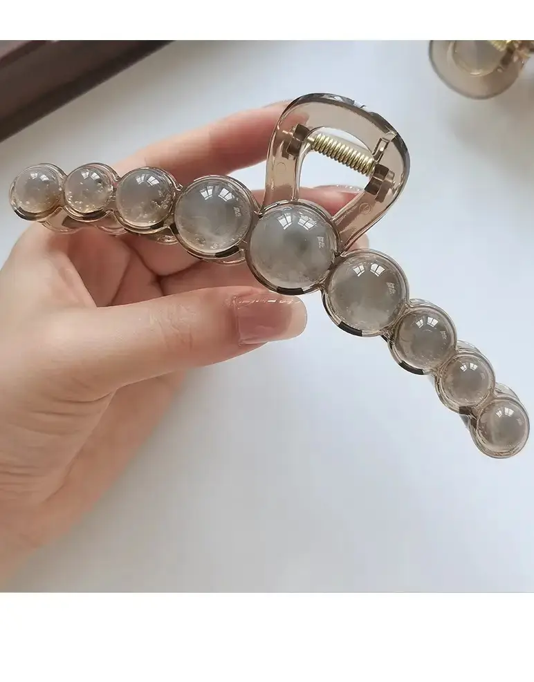 Elegant Round Bead Hair Clip for Women Large Back of Head — feature 7