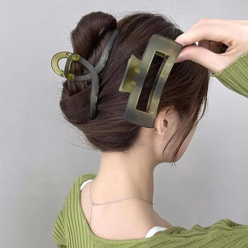 Korean Frosted Green Hairpin Women's High-end Shark Clip