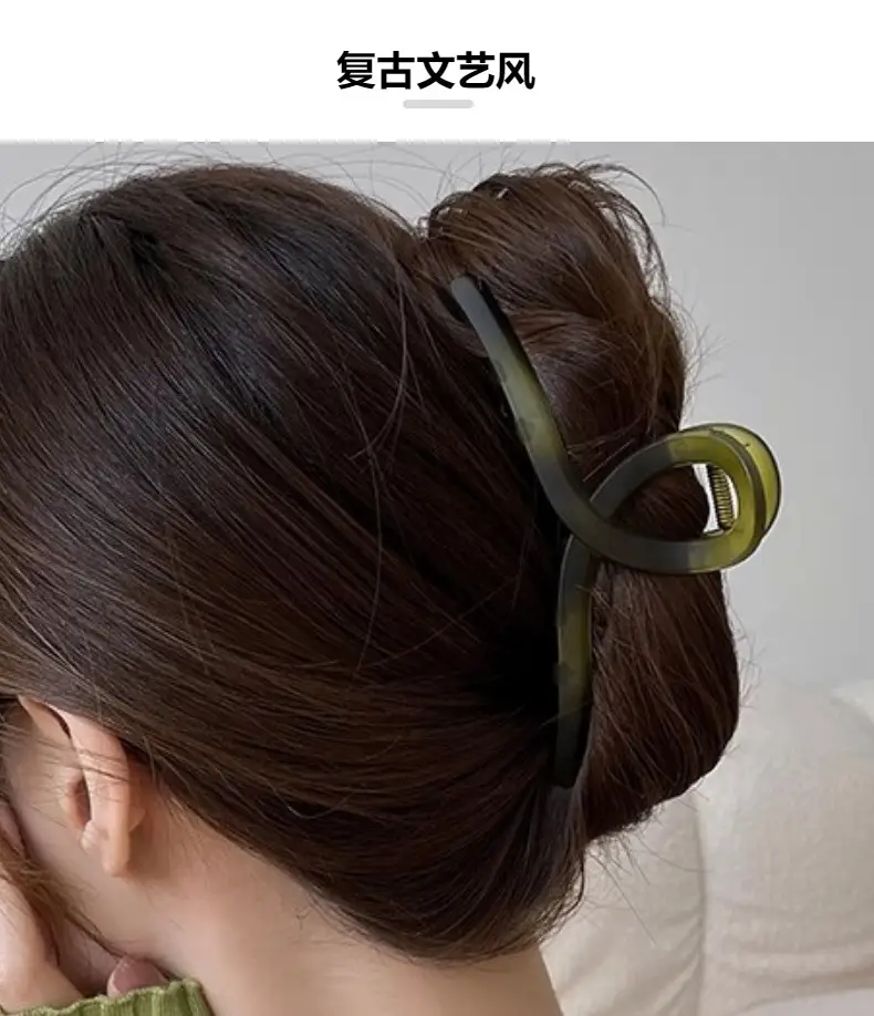 Korean Frosted Green Hairpin Women's High-end Shark Clip — feature 4