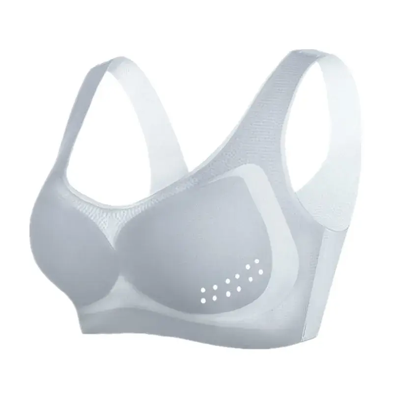Summer Ice Silk Traceless Bra Women Large Chest Small No Steel Ring Large Size
