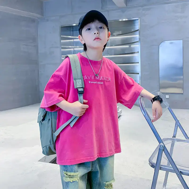 Boys Pink 2026 Casual T-Shirt for Summer - Image 4