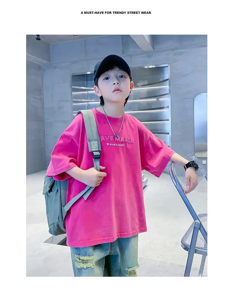 Boys Pink 2026 Casual T-Shirt for Summer — feature 2