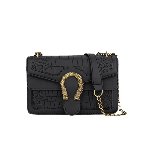 Women's Square Chain Crossbody Bag with Stone Detail - Image 6