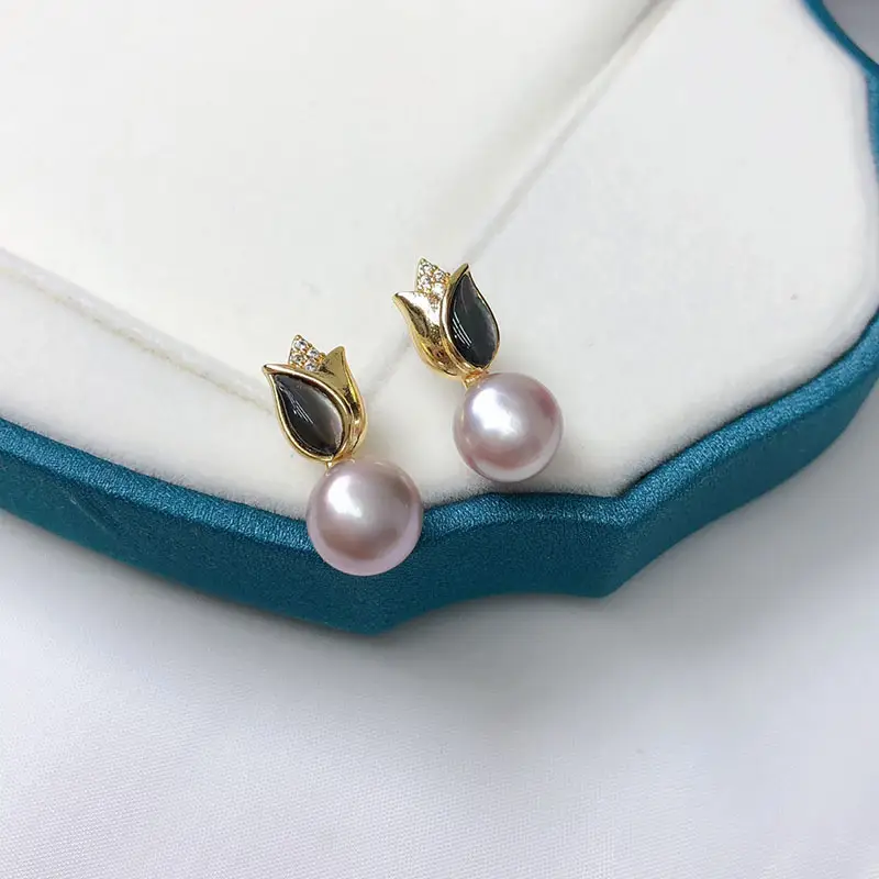 Pearl Earrings with Leaf Design for Women - Image 11
