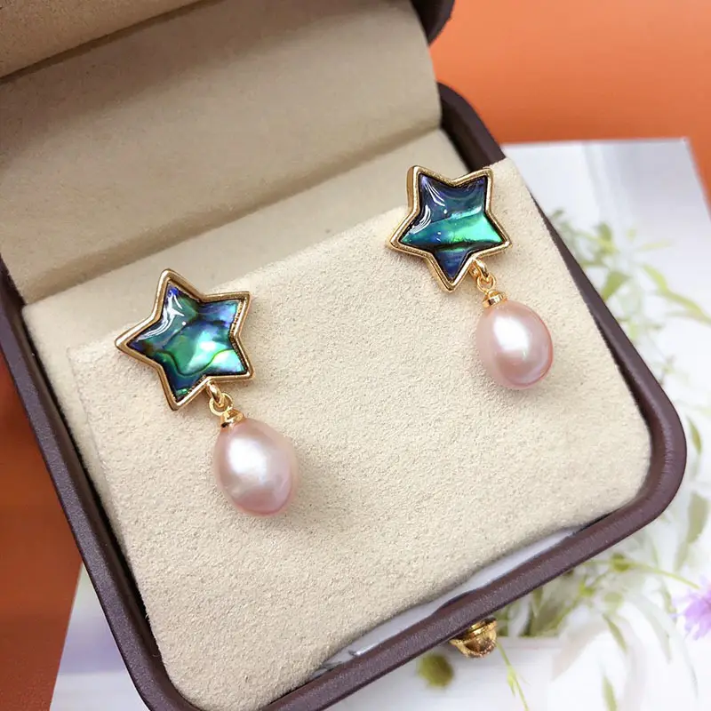 Pearl Earrings with Leaf Design for Women - Image 14