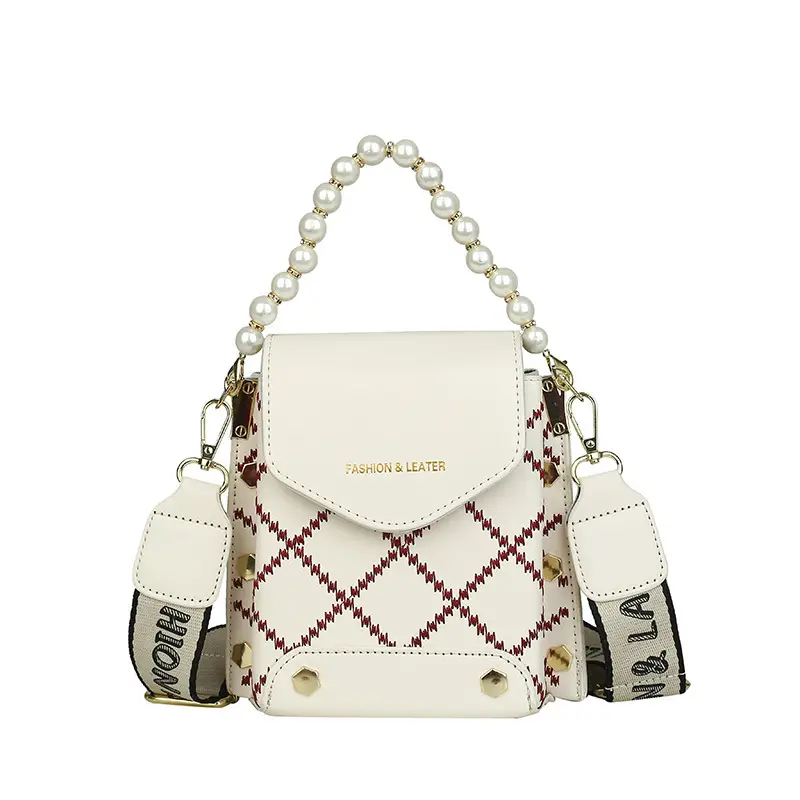 Women's Pearl Crossbody Bag Cream White 2024 - Image 2