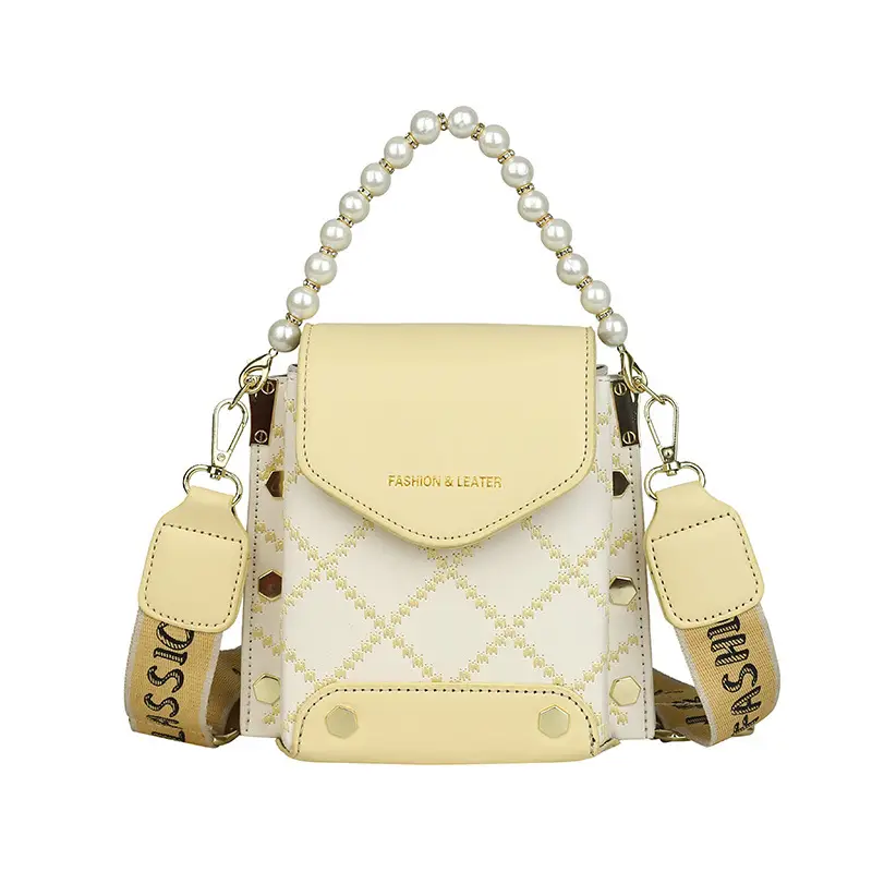Women's Pearl Crossbody Bag Cream White 2024 - Image 5