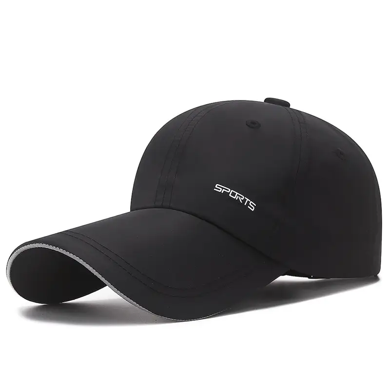 Men Black Sports Cap with Reflective 3.5CM Brim