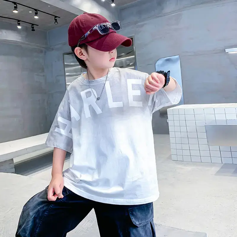 Boys Gradient Cotton T-Shirt 2024 New - Image 2