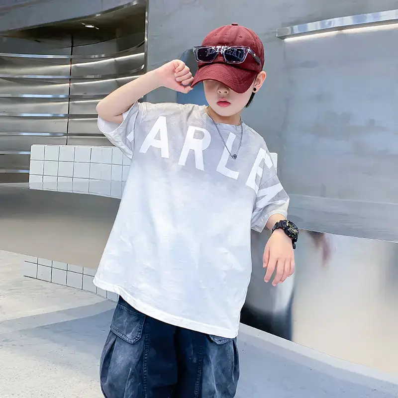 Boys Gradient Cotton T-Shirt 2024 New - Image 3
