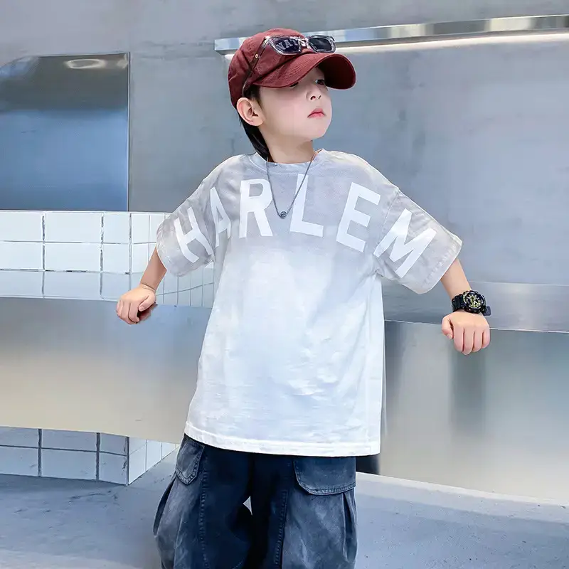 Boys Gradient Cotton T-Shirt 2024 New - Image 4