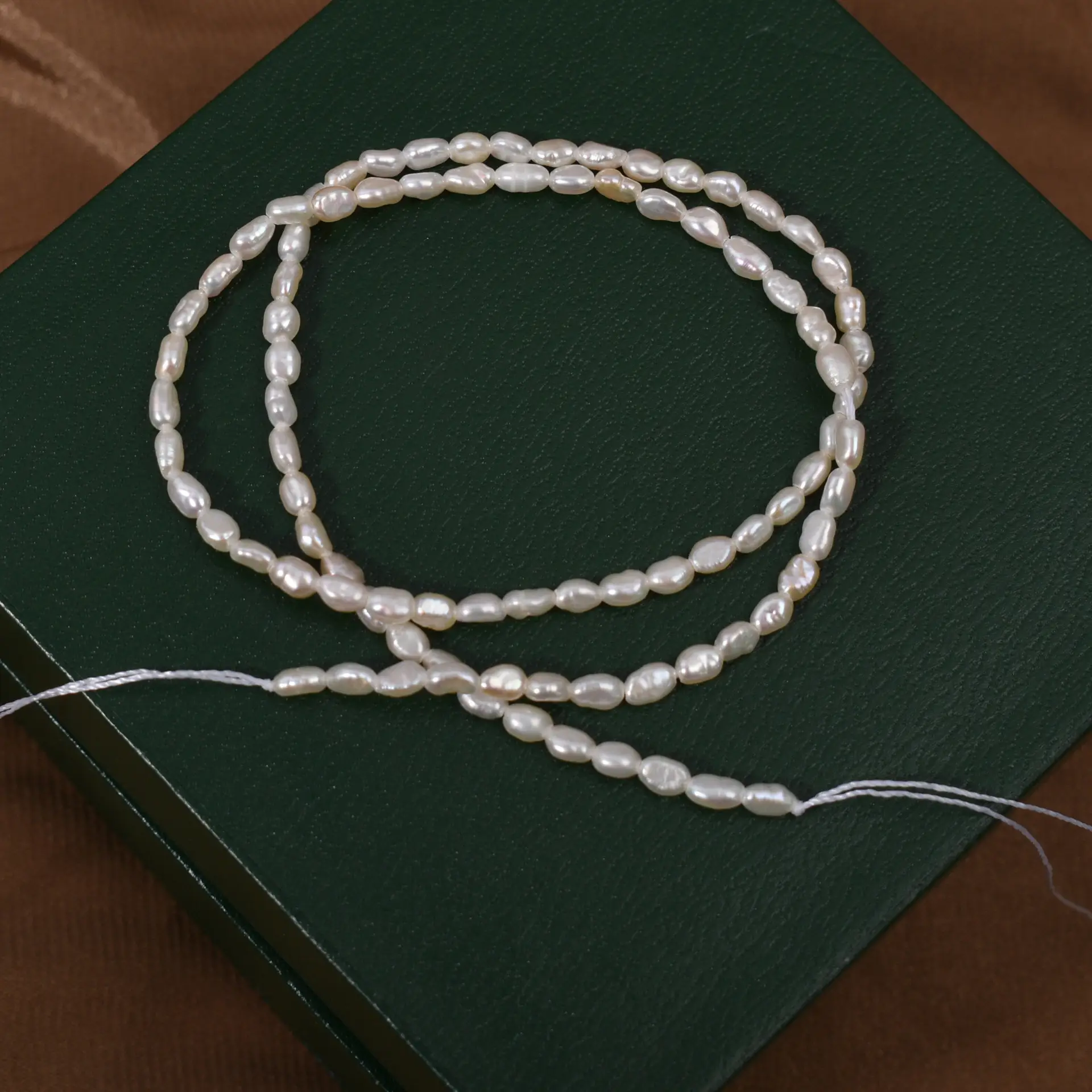 3.5mm Natural Pearl Bracelet Necklace Ring Handmade DIY Jewelry Accessories - Image 3
