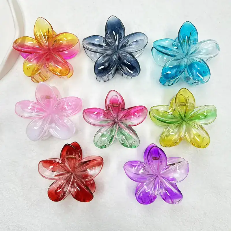 Gradient Egg Flower Light Clamp Seaside Holiday Bauhinia Flower Hair Clip - Image 13