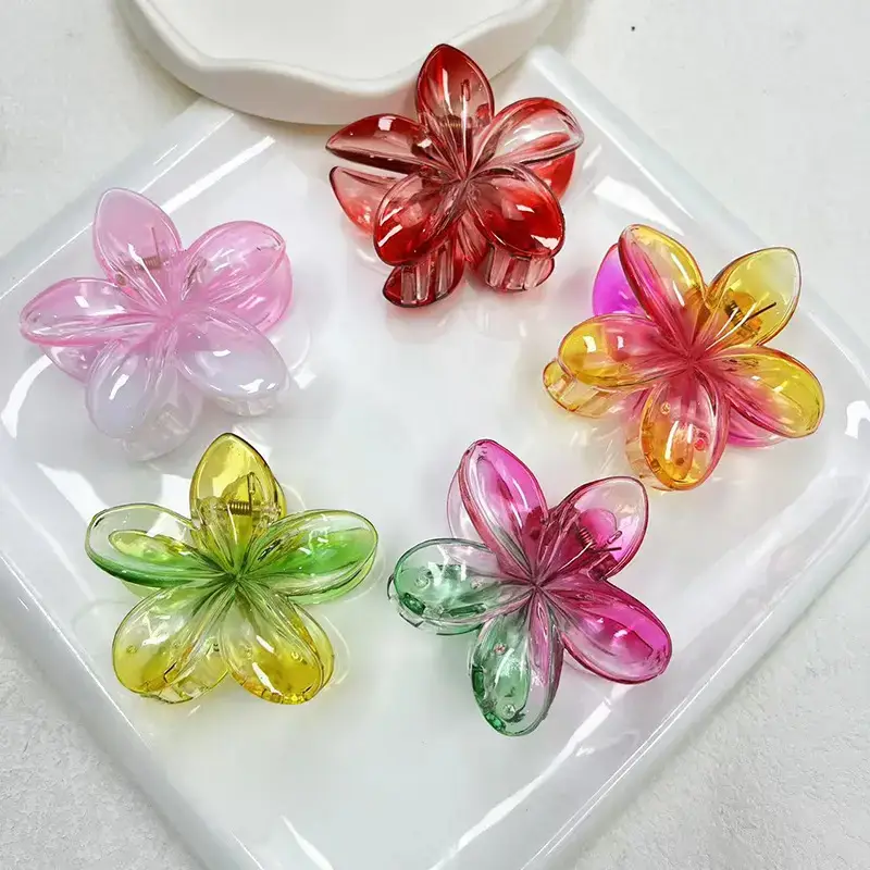 Gradient Egg Flower Light Clamp Seaside Holiday Bauhinia Flower Hair Clip — feature 10