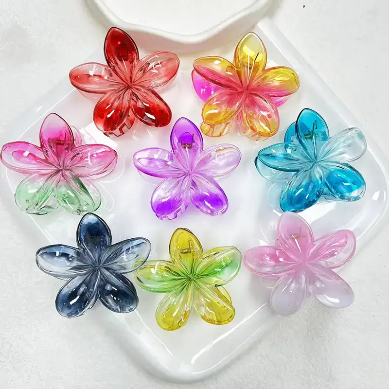 Gradient Egg Flower Light Clamp Seaside Holiday Bauhinia Flower Hair Clip — feature 11