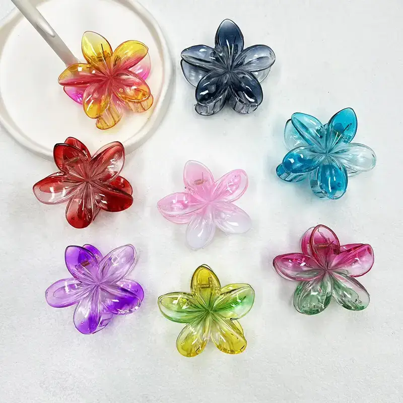 Gradient Egg Flower Light Clamp Seaside Holiday Bauhinia Flower Hair Clip — feature 4
