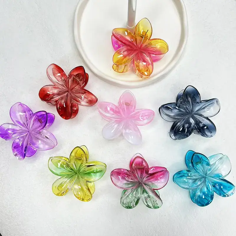 Gradient Egg Flower Light Clamp Seaside Holiday Bauhinia Flower Hair Clip — feature 5