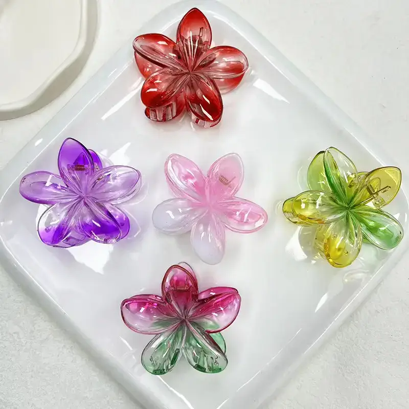 Gradient Egg Flower Light Clamp Seaside Holiday Bauhinia Flower Hair Clip — feature 7