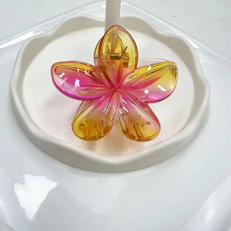 Gradient Egg Flower Light Clamp Seaside Holiday Bauhinia Flower Hair Clip - Image 6