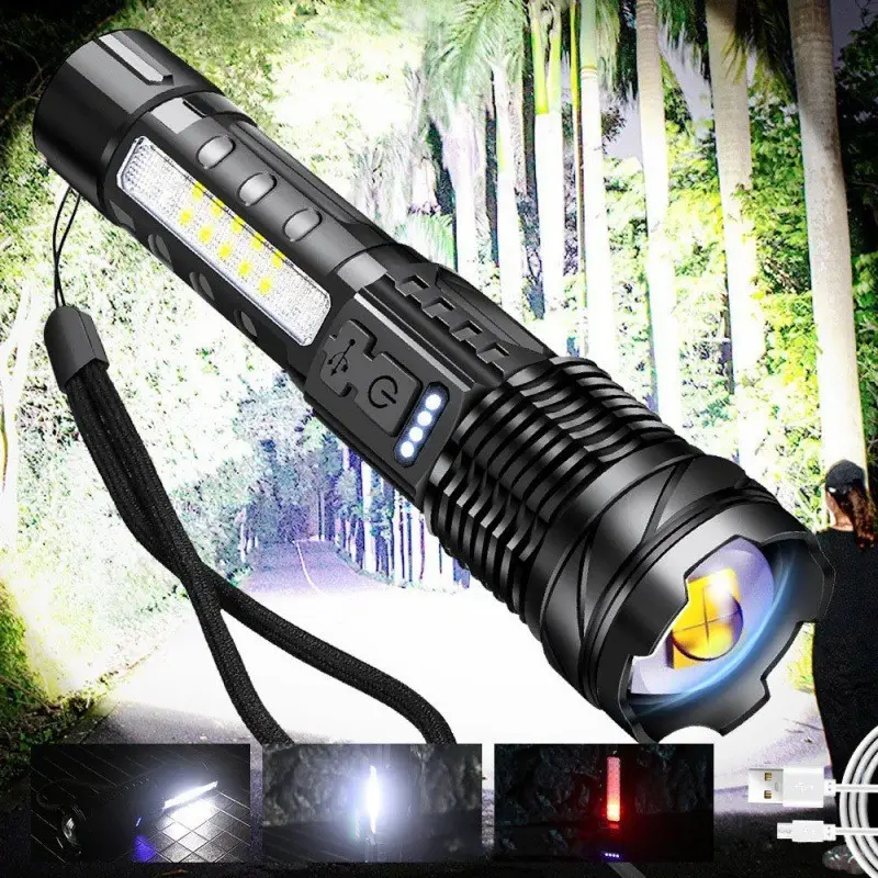 USB Rechargeable White Laser Flashlight for Outdoor Use