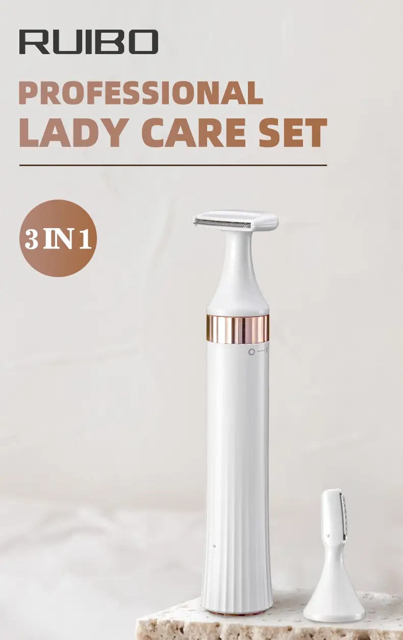3-in-1 Electric Eyebrow Lip Hair Shaver White Gold — feature 2