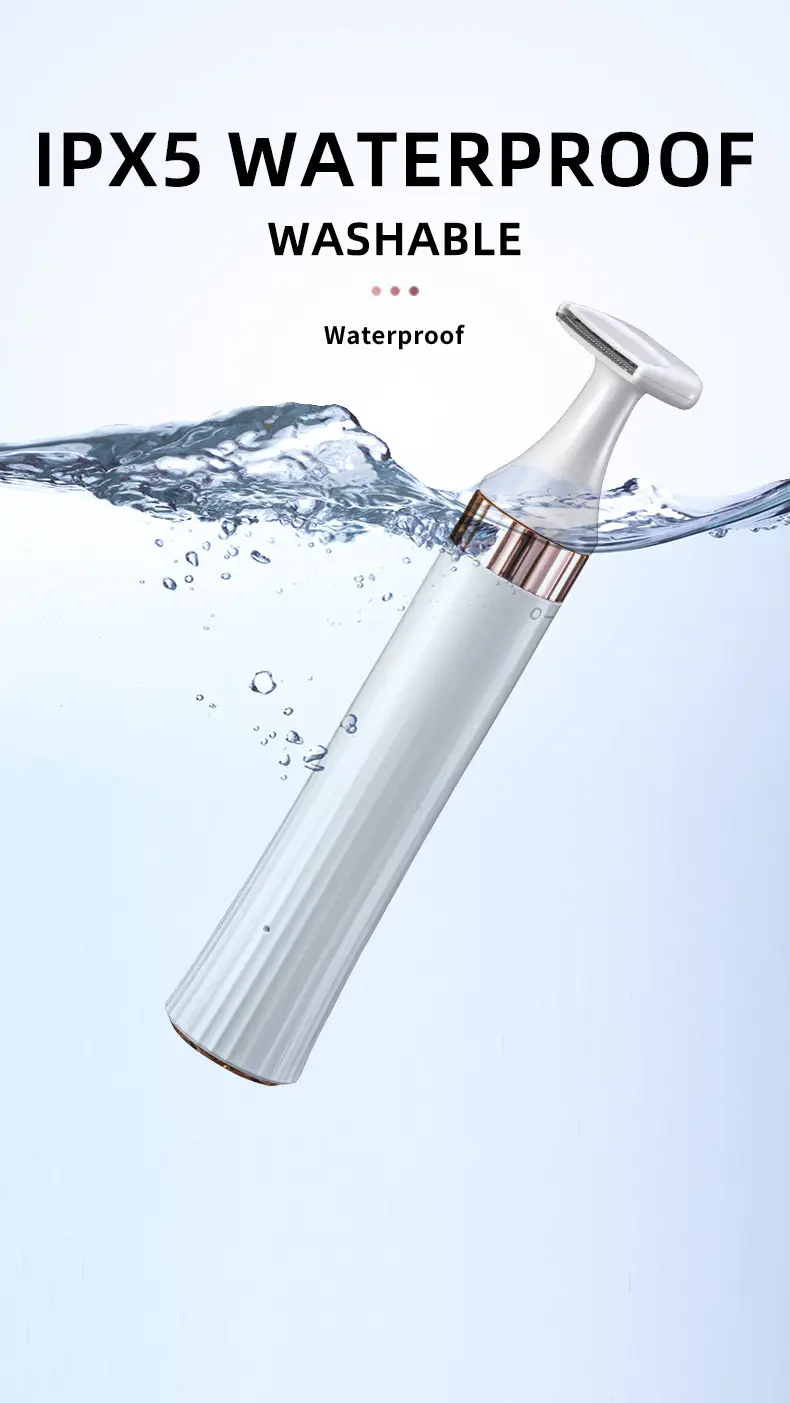 3-in-1 Electric Eyebrow Lip Hair Shaver White Gold — feature 9