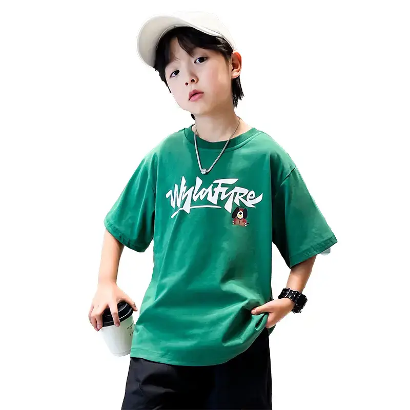 New Boys Cartoon Printed T-Shirt White Summer 2024 - Image 7