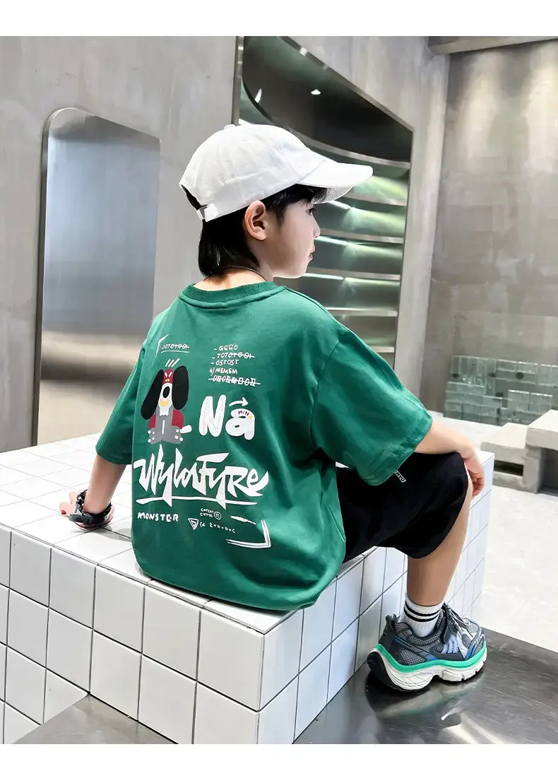 New Boys Cartoon Printed T-Shirt White Summer 2024 — feature 12