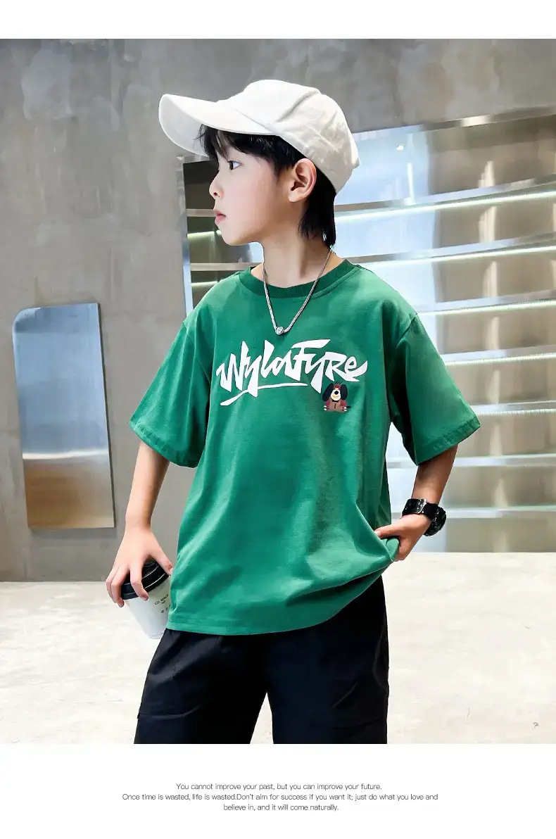 New Boys Cartoon Printed T-Shirt White Summer 2024 — feature 13