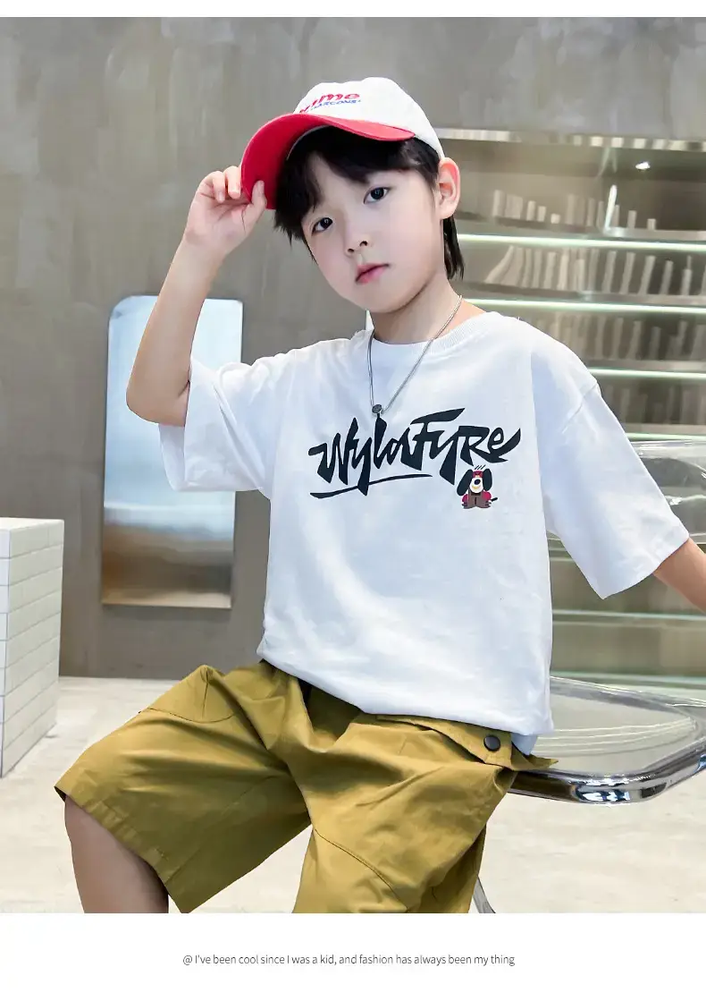 New Boys Cartoon Printed T-Shirt White Summer 2024 — feature 15