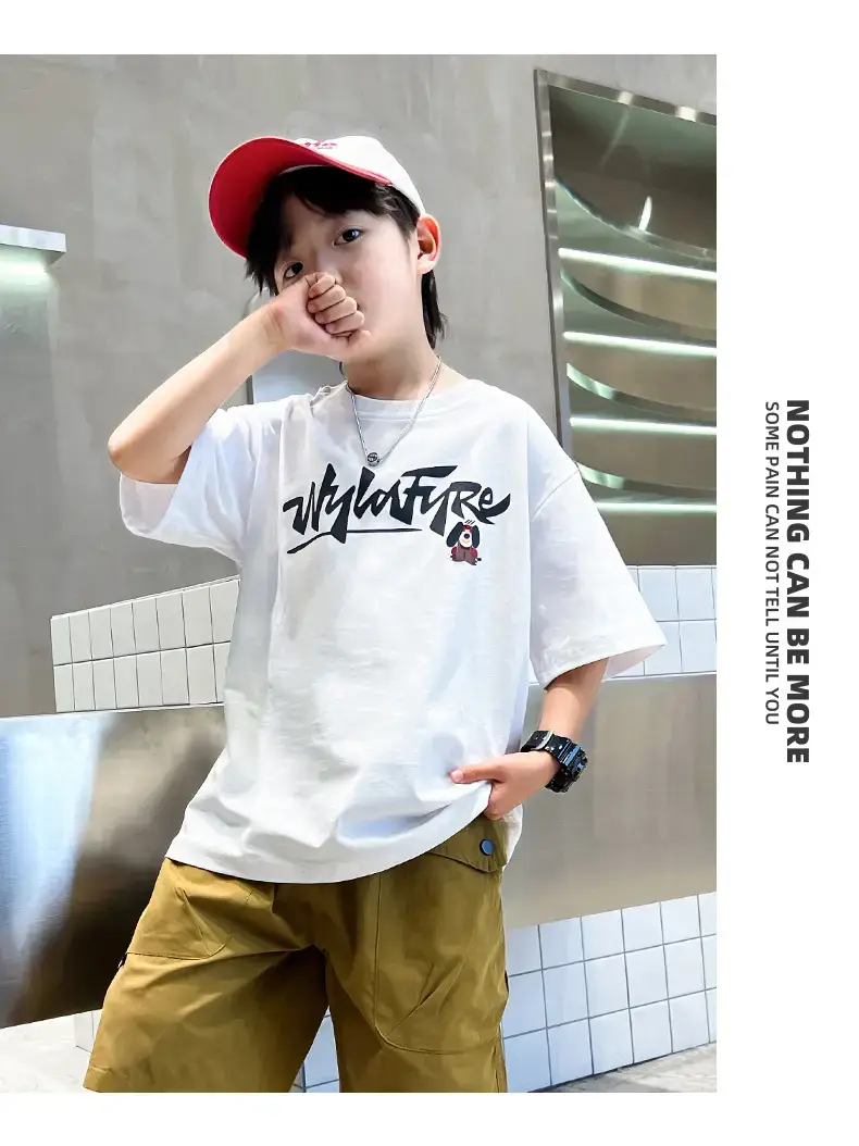 New Boys Cartoon Printed T-Shirt White Summer 2024 — feature 17