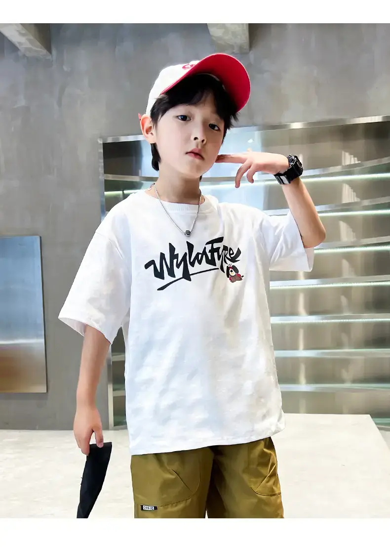 New Boys Cartoon Printed T-Shirt White Summer 2024 — feature 18
