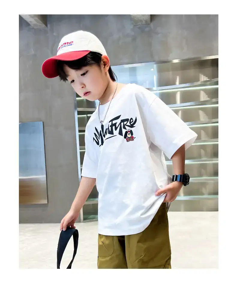New Boys Cartoon Printed T-Shirt White Summer 2024 — feature 20