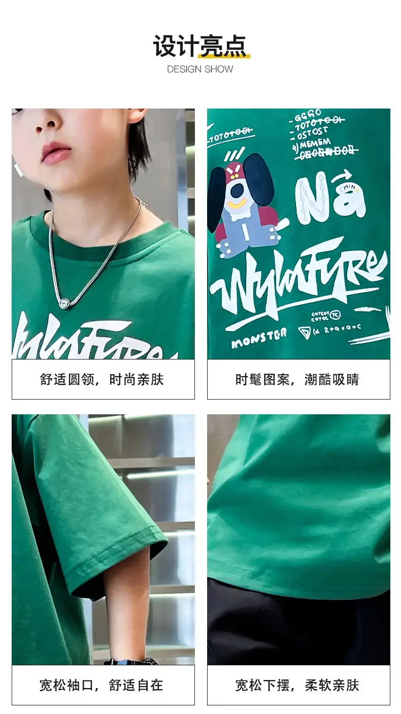 New Boys Cartoon Printed T-Shirt White Summer 2024 — feature 5
