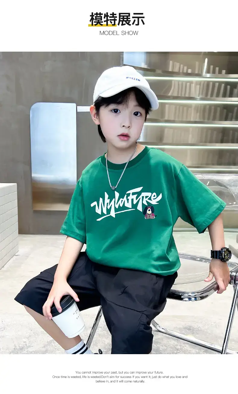 New Boys Cartoon Printed T-Shirt White Summer 2024 — feature 7