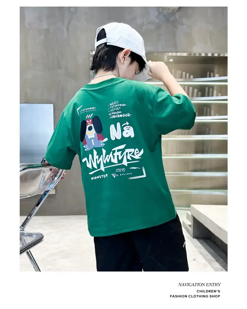 New Boys Cartoon Printed T-Shirt White Summer 2024 — feature 8