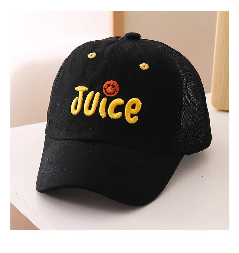 Kids Black Juice Embroidered Baseball Cap — feature 16