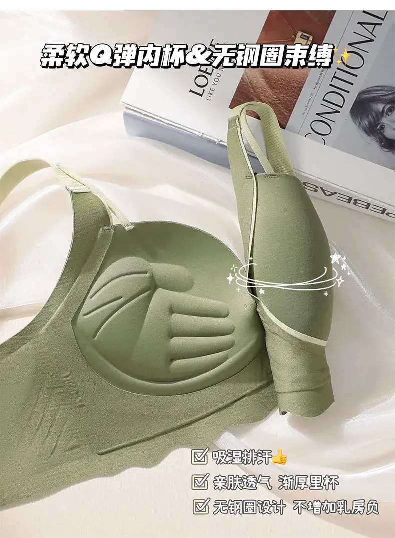 Traceless Palm Cup Women's Small Chest Large Bra — feature 16