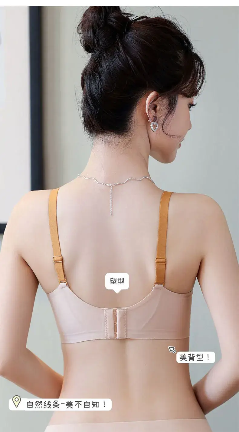 Traceless Palm Cup Women's Small Chest Large Bra — feature 4